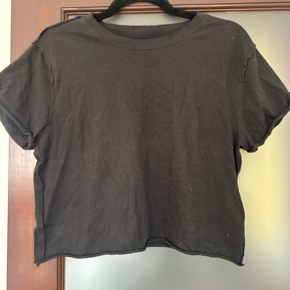 We The Free Classic Black Cropped Short-Sleeve Top
